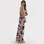 Printed Open-Back Maxi Dress with Ruching