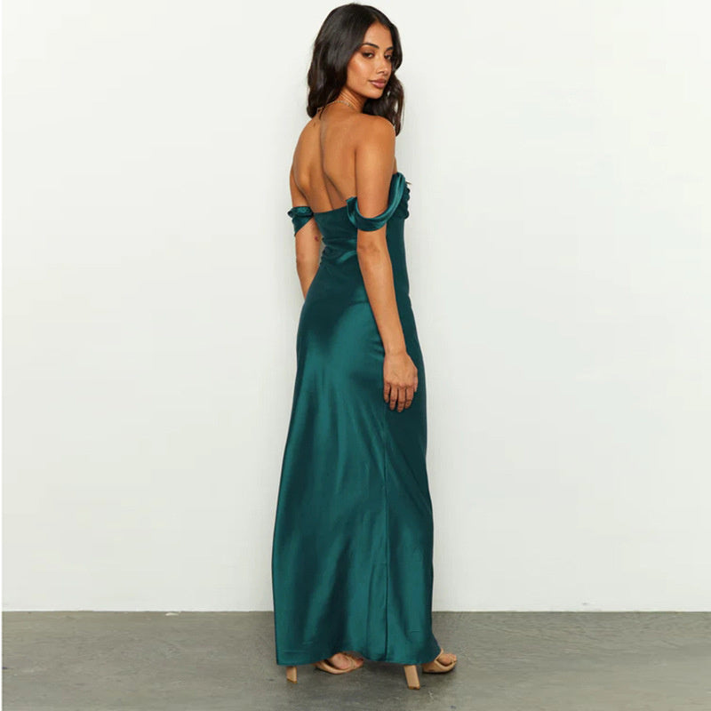 Pleated Maxi Dress with Open Back