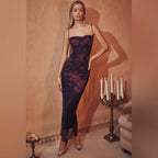 Printed Open-Back Maxi Dress with Ruching