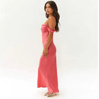 Pleated Maxi Dress with Open Back
