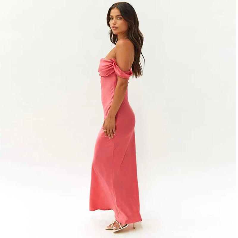 Pleated Maxi Dress with Open Back