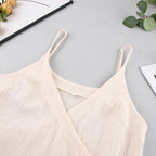 Cross-Detail Mini Dress with V-Neckline