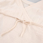 Cross-Detail Mini Dress with V-Neckline
