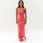 Pleated Maxi Dress with Open Back
