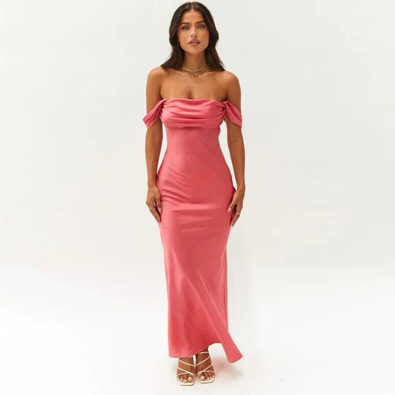 Pleated Maxi Dress with Open Back