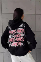 Lettered Cotton Hoodie with Oversized Fit