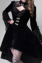 Lace Polyester Midi Dress with Gothic Styling
