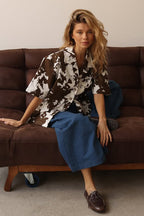 Relaxed-Fit Printed Blouse with Short Sleeves