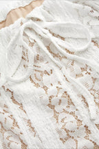 Off-Shoulder Bodycon T-Shirt with Lace Panels