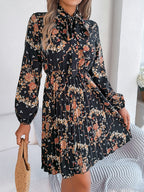 Polyester Pleated Sheer Dress