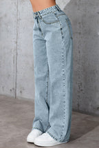 High-Rise Straight-Leg Jeans with Relaxed Fit