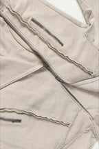 Cotton Pullover Hoodie with Exposed Seams
