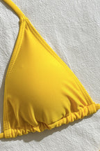 Mesh Three-Piece Swim Set with Cutout Details