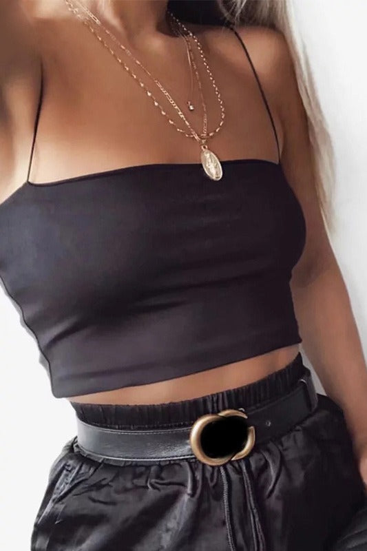 Corset-Style Strap-Detail Top with Strapless Neckline