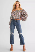Distressed Slim-Fit Straight-Leg Jeans