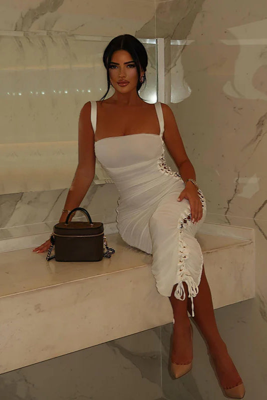 Slim-Fit Cutout Lace-Up Dress