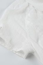 Textured Slim-Fit Blouse with Short Sleeves