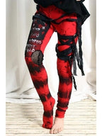Gothic Distressed Gathered Leggings
