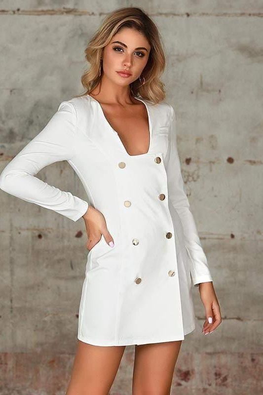 Polyester Mini Dress with Asymmetric Details