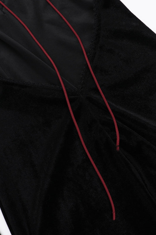 Gothic Polyester Open-Back Dress