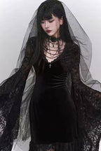 Vintage-Inspired Halloween Dress with Gothic Styling
