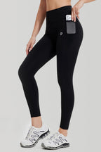 High-Rise Nylon Leggings with Fleece Lining