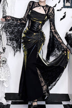 Lace Gothic Dress with Asymmetric Details