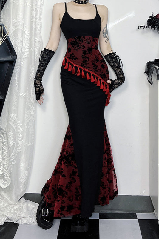 Lace Fringe-Detail Strap-Detail Dress Main image