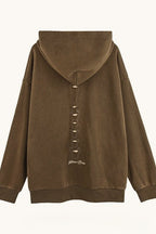 Skull-Graphic Cotton Hoodie with Raglan Sleeves