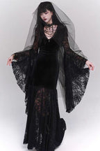 Vintage-Inspired Halloween Dress with Gothic Styling