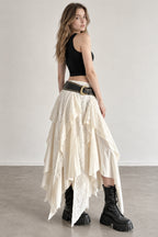 Asymmetrical Lace Bodycon Maxi Skirt