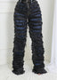 Striped Medieval High Waist Zipper Pant Black / S