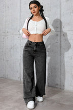 High-Rise Straight-Leg Jeans with Relaxed Fit