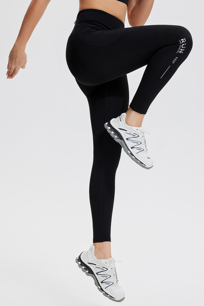 High-Rise Nylon Leggings with Fleece Lining
