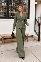 Long Sleeve Two Piece Blazer Pants Set