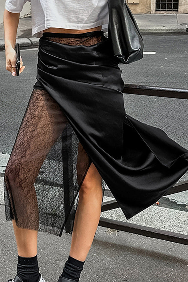 Lace Maxi Skirt with Appliqué Details Main image
