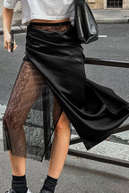 Lace Maxi Skirt with Appliqué Details