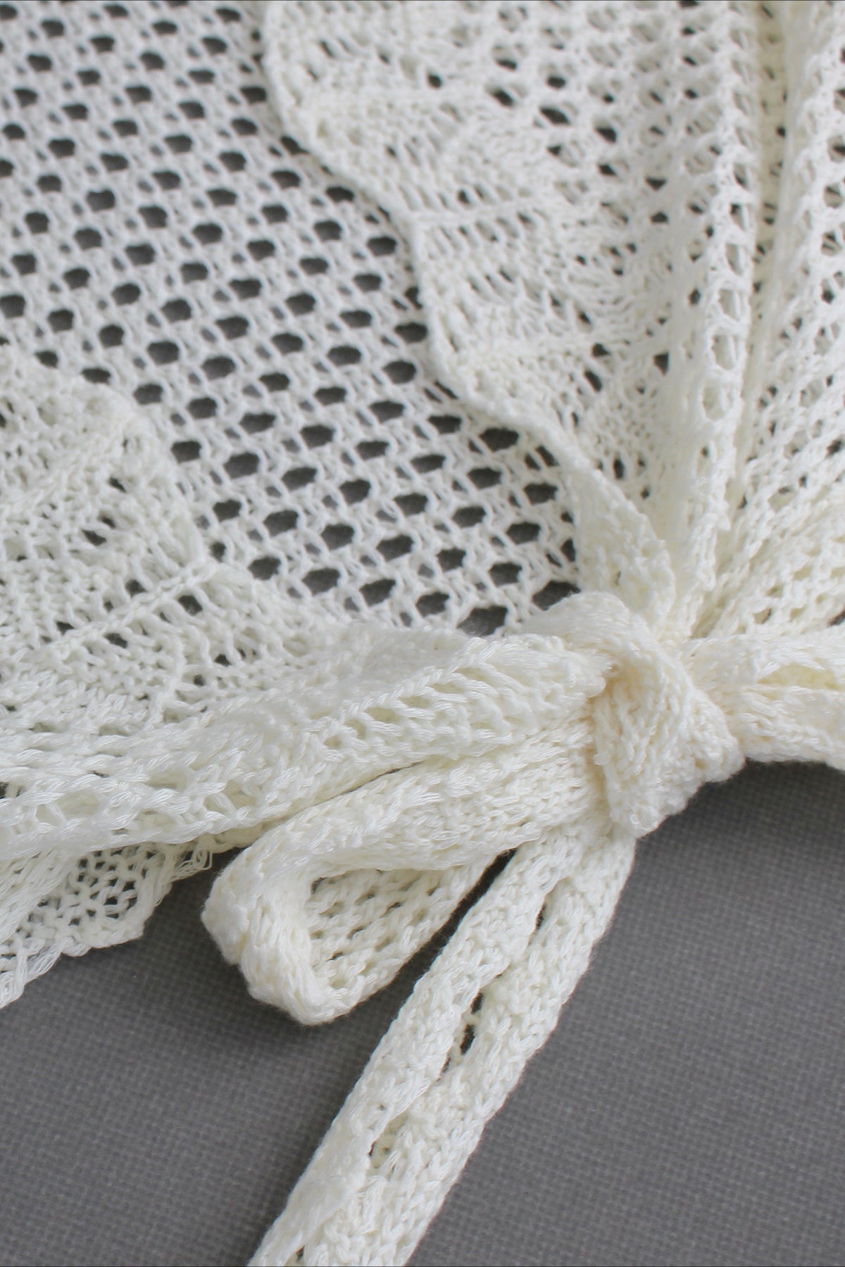 Crochet Cover-Up with Polyester Fabric