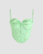 Floral Cotton Corset-Style Top