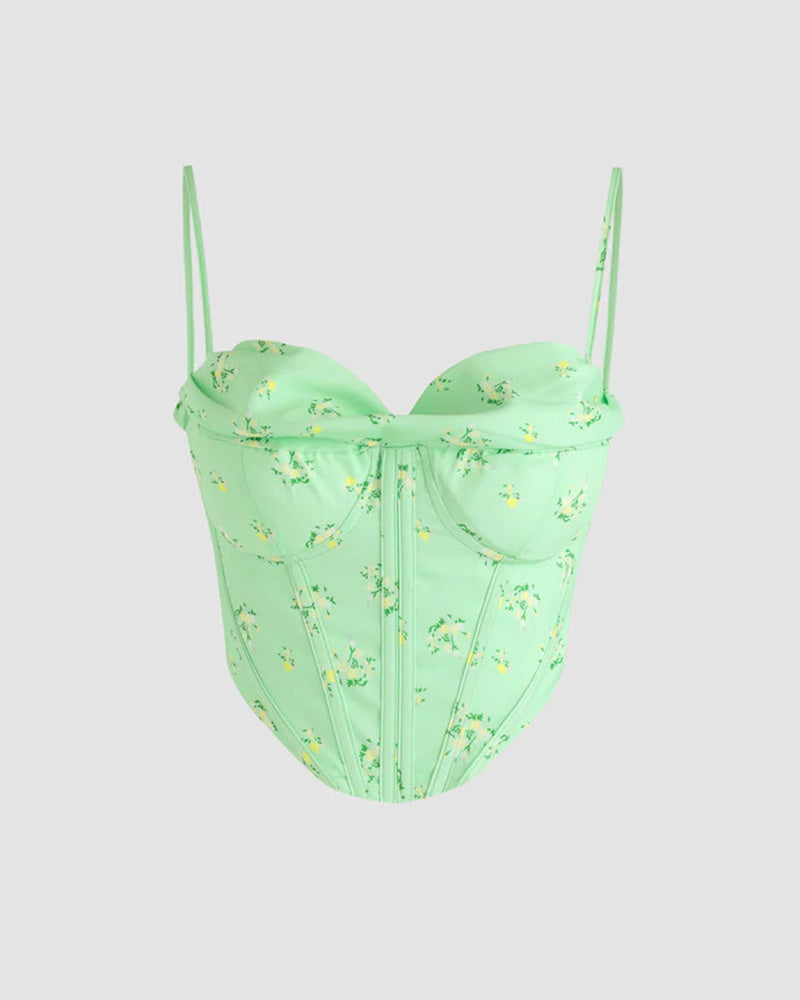 Floral Cotton Corset-Style Top