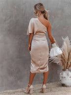 Silk Dress with Pleats
