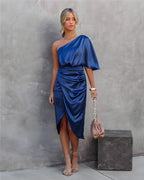 Silk Dress with Pleats