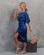 Silk Dress with Pleats