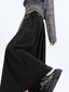 Women's A-line pleated skirt with wide hem Black bottoms clothes clothing skirt skirts