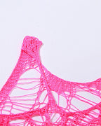 Mesh Acrylic Ribbed Cropped Top