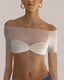 Mesh Polyester Top with Strapless Neckline