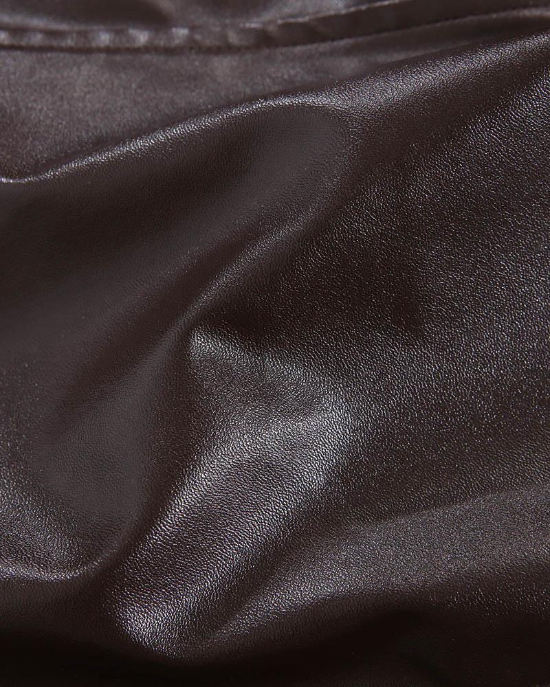 Corset-Style Faux-Leather Dress with Strapless Neckline