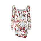 Floral Square-Neck Mini Dress
