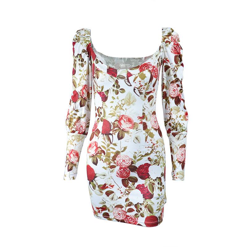 Floral Square-Neck Mini Dress