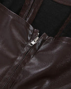Corset-Style Faux-Leather Dress with Strapless Neckline